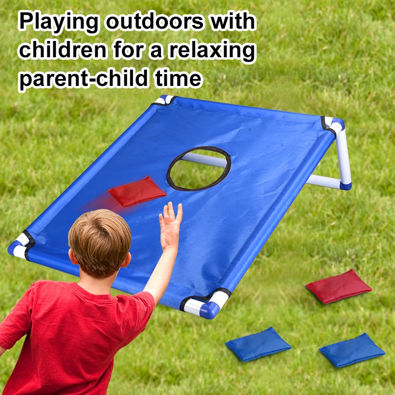  Portable Sandbag Toss Game Kit - 1 Game Board + 6 Bean Bags Outdoor Garden Beach Party Supplies