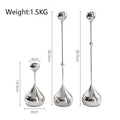 Water Drop Candle Holders Set of 3 | Luxury Nordic Iron & Glass Candlesticks | Romantic Dining Table Decor for Weddings & Home