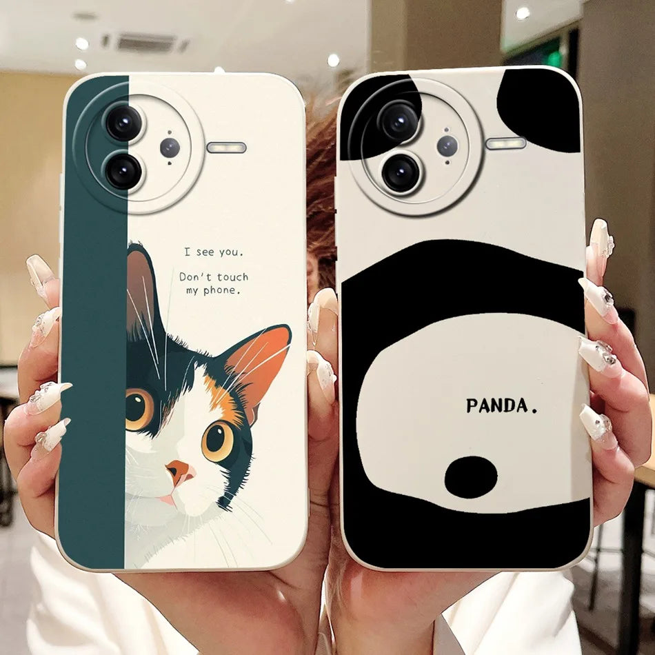 Xiaomi Poco F7 Ultra / F7 Pro Phone Case – Cute Cat & Panda Soft Silicone Shockproof Cover