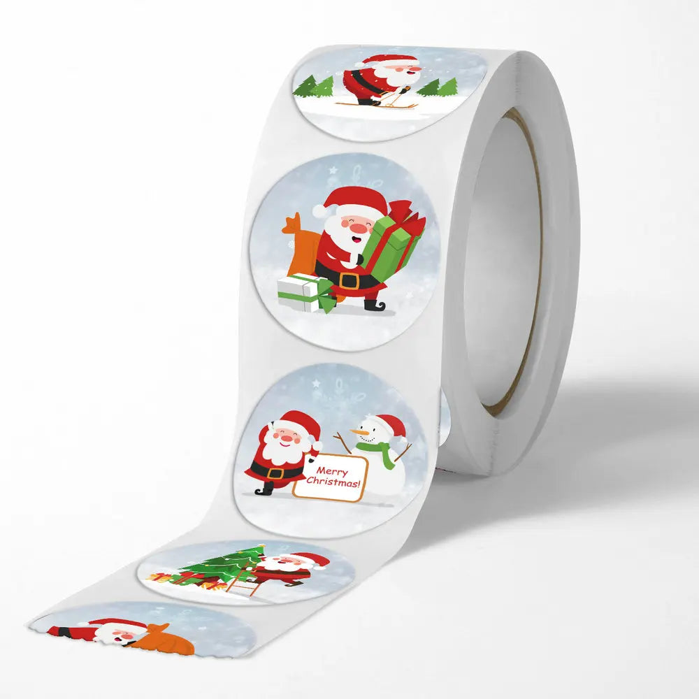 New Christmas stickers high quality self-adhesive gift bags gift boxes birthday tags party stickers Reward Seal sticke