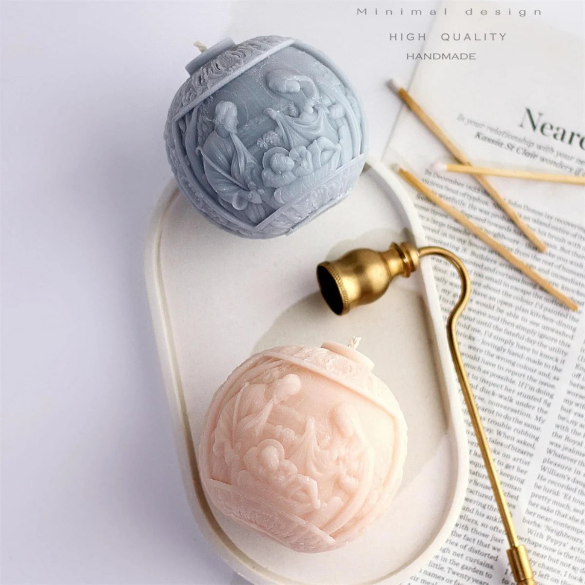 Jesus Family Sphere Silicone Mold | DIY Holy Family Round Ball Resin & Plaster Ornament Mold | Candle & Craft Making Tool