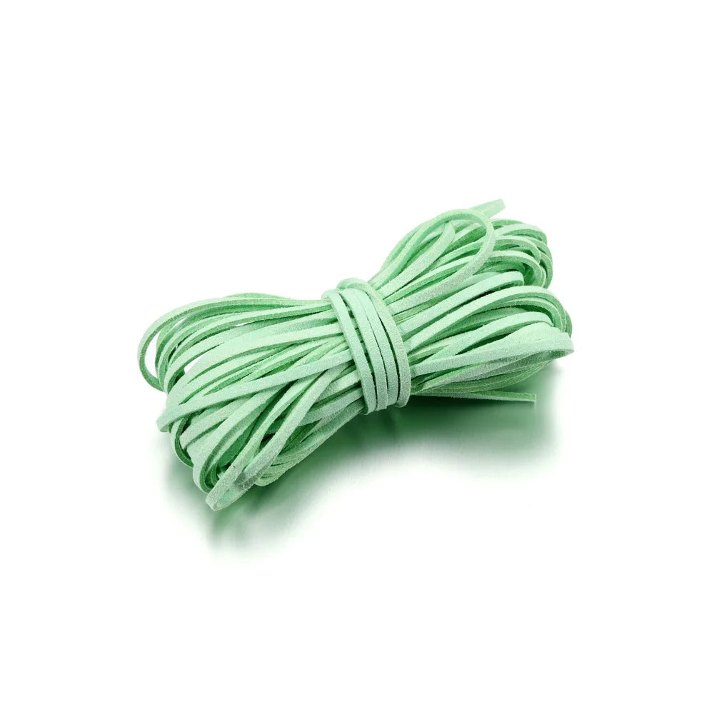 5/10/20m 2.5mm Flat Faux Suede Braided Cord Velvet Leather Rope Handmade Thread String for Jewelry Bracelet Necklace Keychain