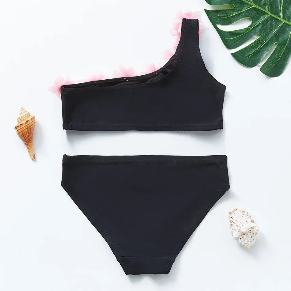 Kids Rainbow Bikini Set – Girls Two-Piece Flounce Swimsuit (Ages 2–10)