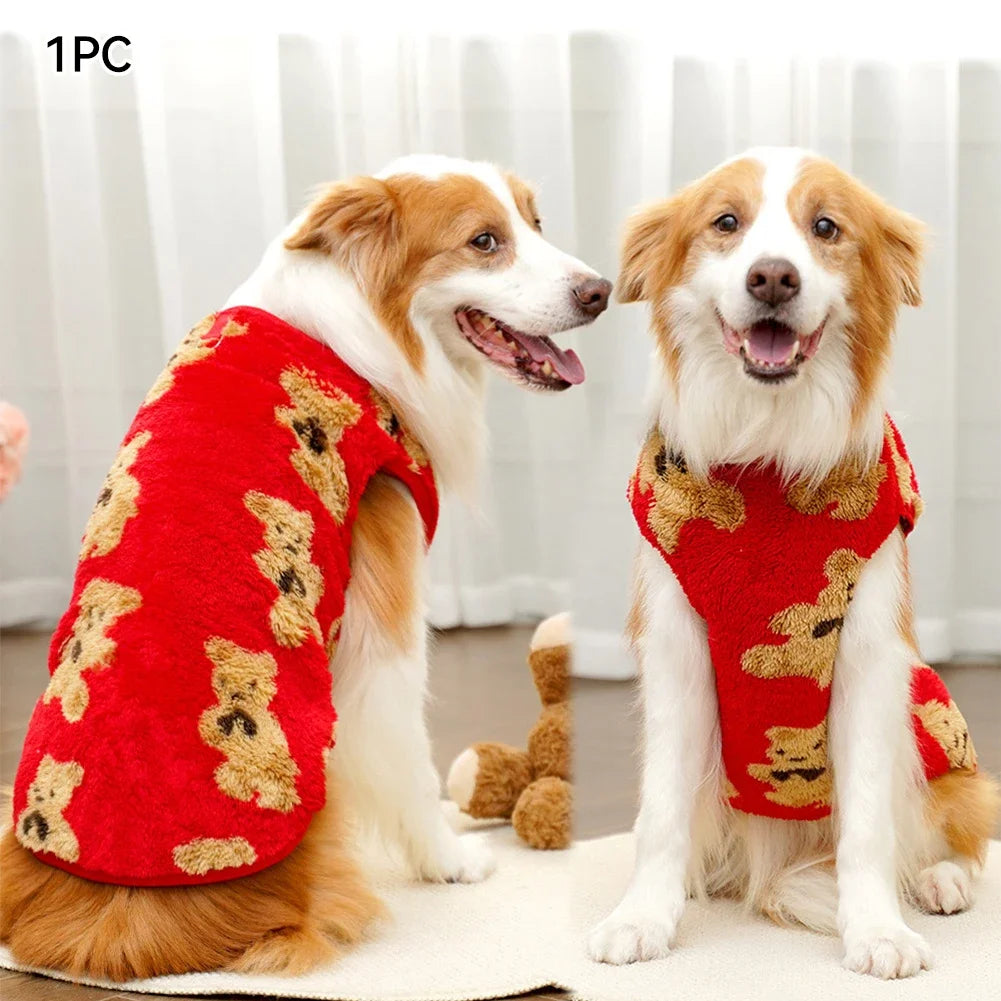 Soft Flannel Dog Pajamas – Warm Winter Vest for Small, Medium & Large Dogs (2.5–35kg)