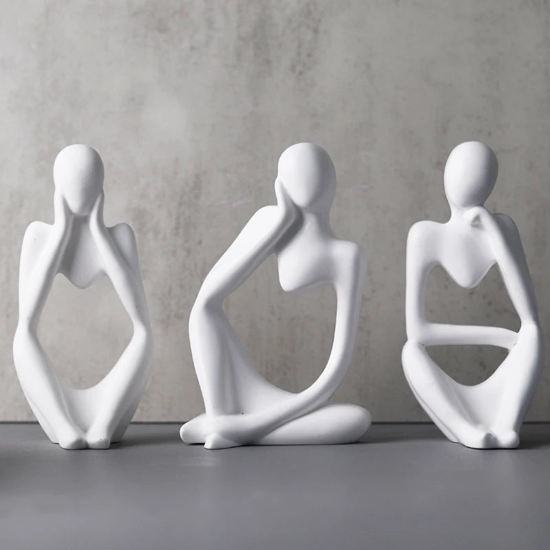 Thinker Statue Silicone Mold | 3D DIY Resin & Plaster Abstract Figure Mould | Nordic Home Decor Craft