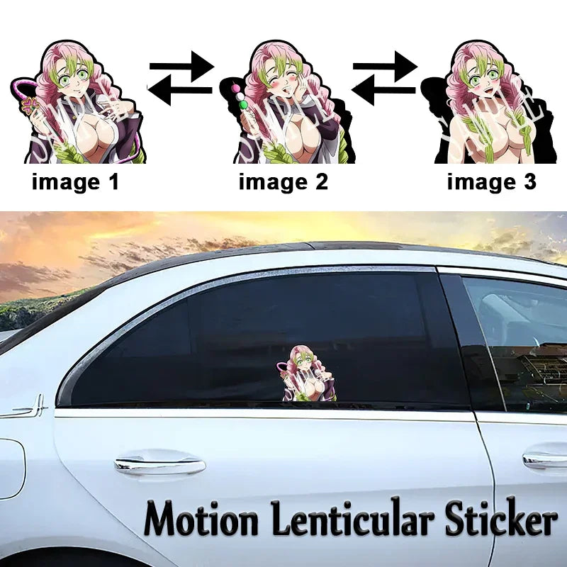 Demon Slayer Kanroji Mitsuri Motion Stickers – Anime Character Decals for Fans
