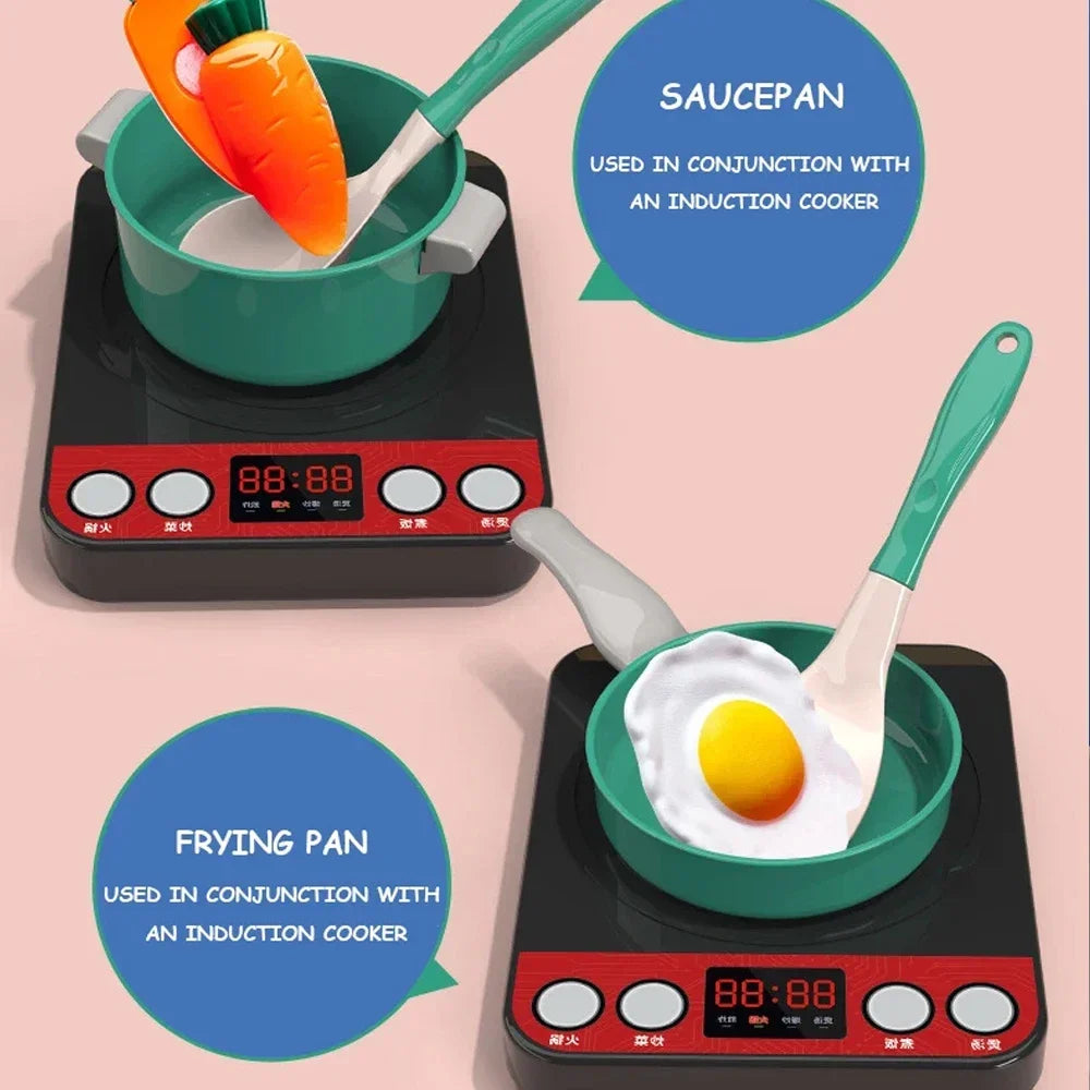 Kids Kitchen Toys Set – 92/69/59 Piece Play Kitchen Accessories with Pots, Pretend Food & Cooking Toys for Toddlers