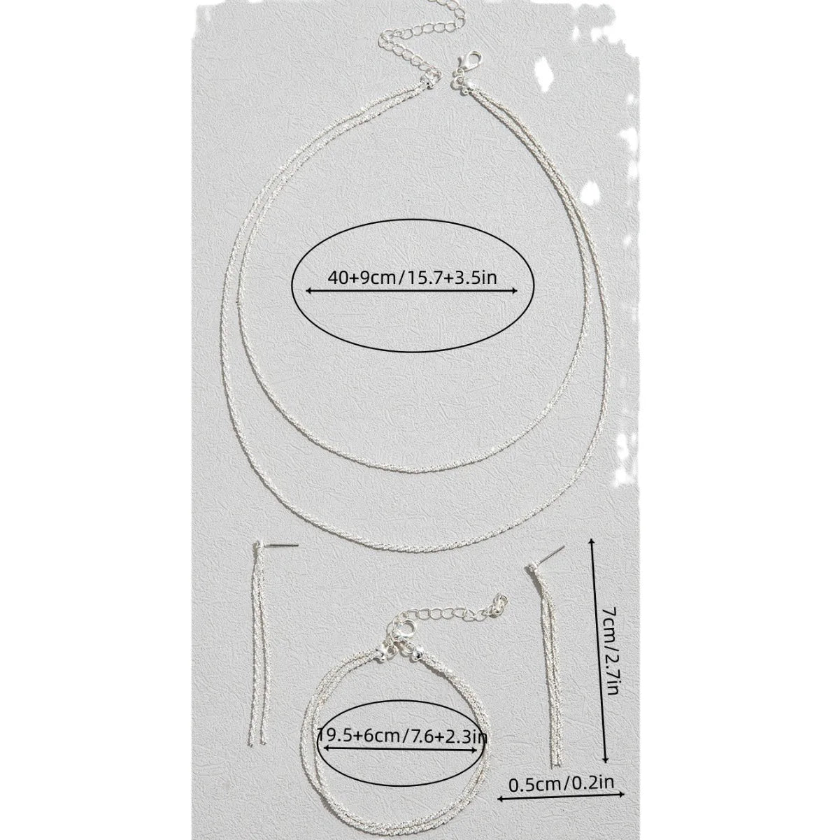 Crystal Necklace, Earrings & Bracelet – Shiny 3-Piece Jewelry Accessories Set