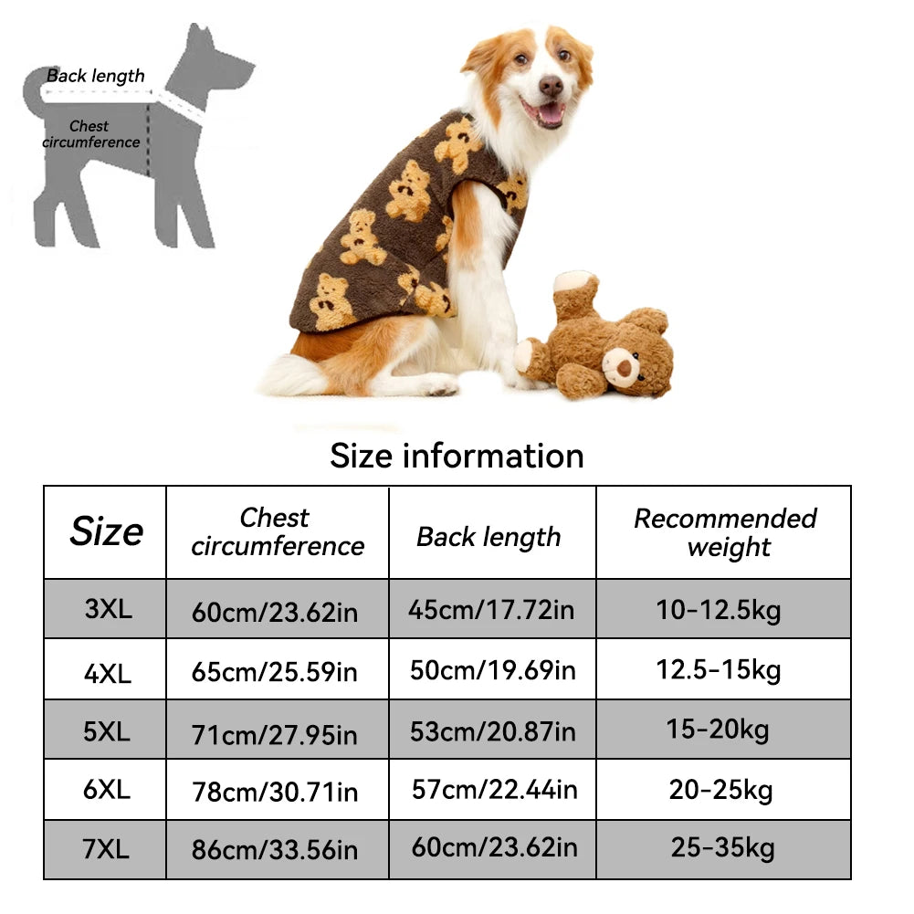 Soft Flannel Dog Pajamas – Warm Winter Vest for Small, Medium & Large Dogs (2.5–35kg)