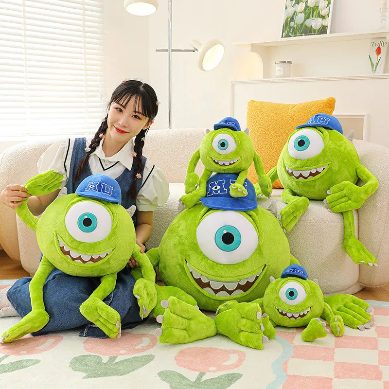 Mike Wazowski Plush Toy | Monsters University Stuffed Animal | Soft PP Cotton | 35cm, 60cm & 80cm
