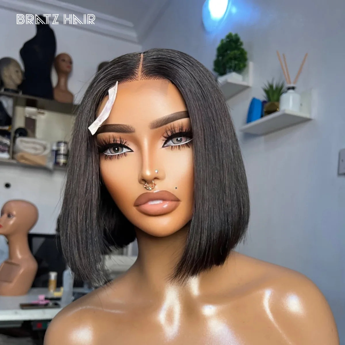 Super Double Drawn Vietnamese Bone Straight 4x4 5x5 Lace Closure Bob Wig Natural Color 13x4 HD Lace Frontal Bob Wigs Pre Plucked