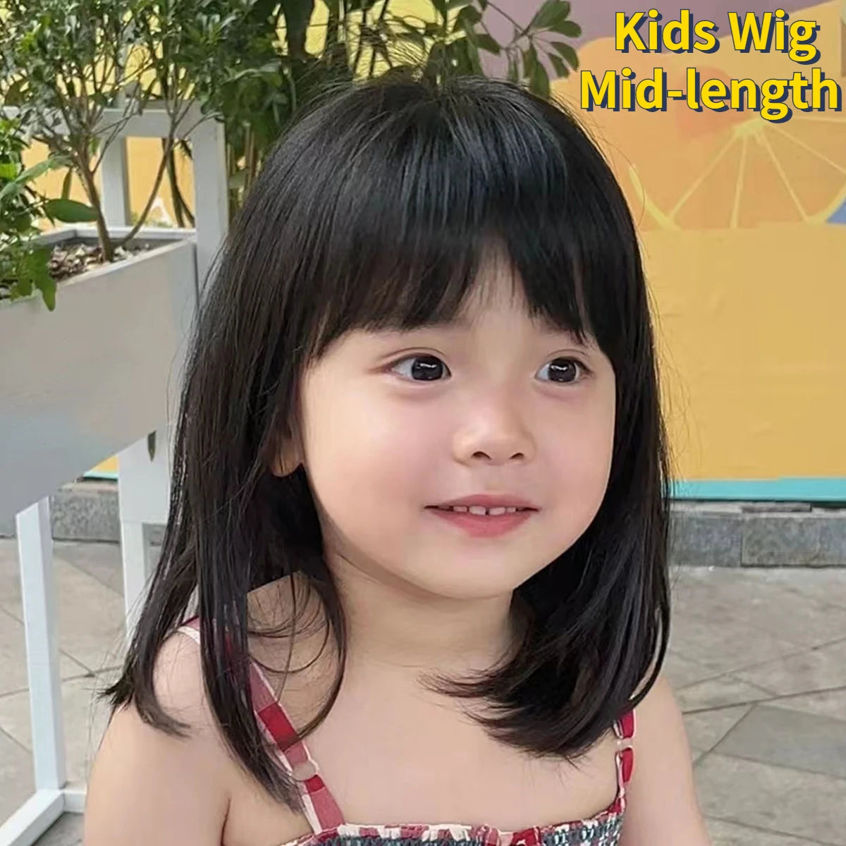 Child-like Breathable Head Covering Girls Medium Length Wig Rebirth Doll Hair Accessories Ornaments Kids Headdress Baby Headwear
