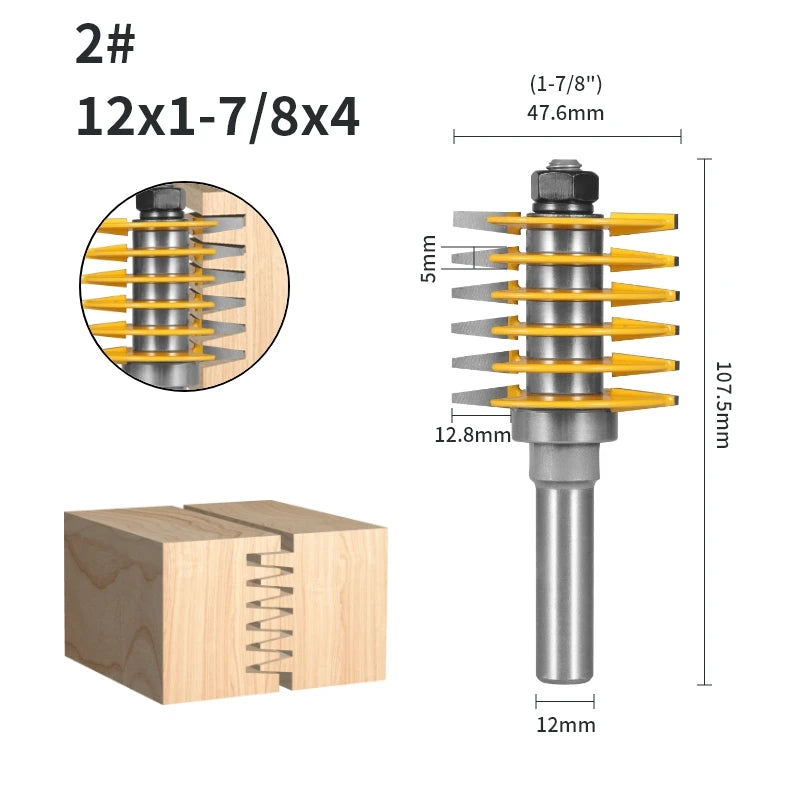 YUSUN 2-Teeth Adjustable Finger Joint Router Bit – Professional Woodworking Tool