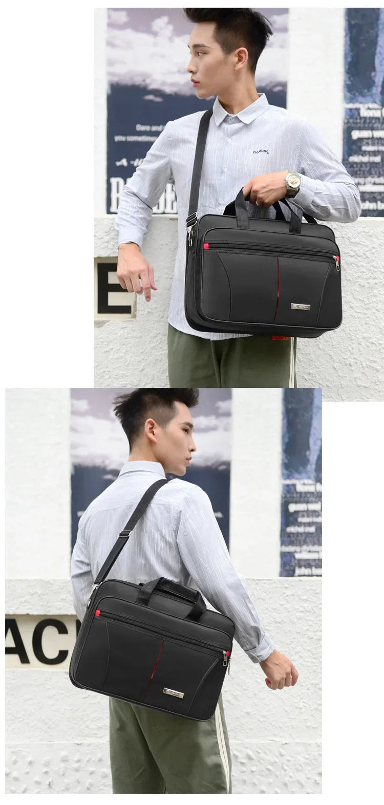 Oxford Cloth Laptop Bags Men Large Capacity Briefcase Business Travel Shoulder Pouch