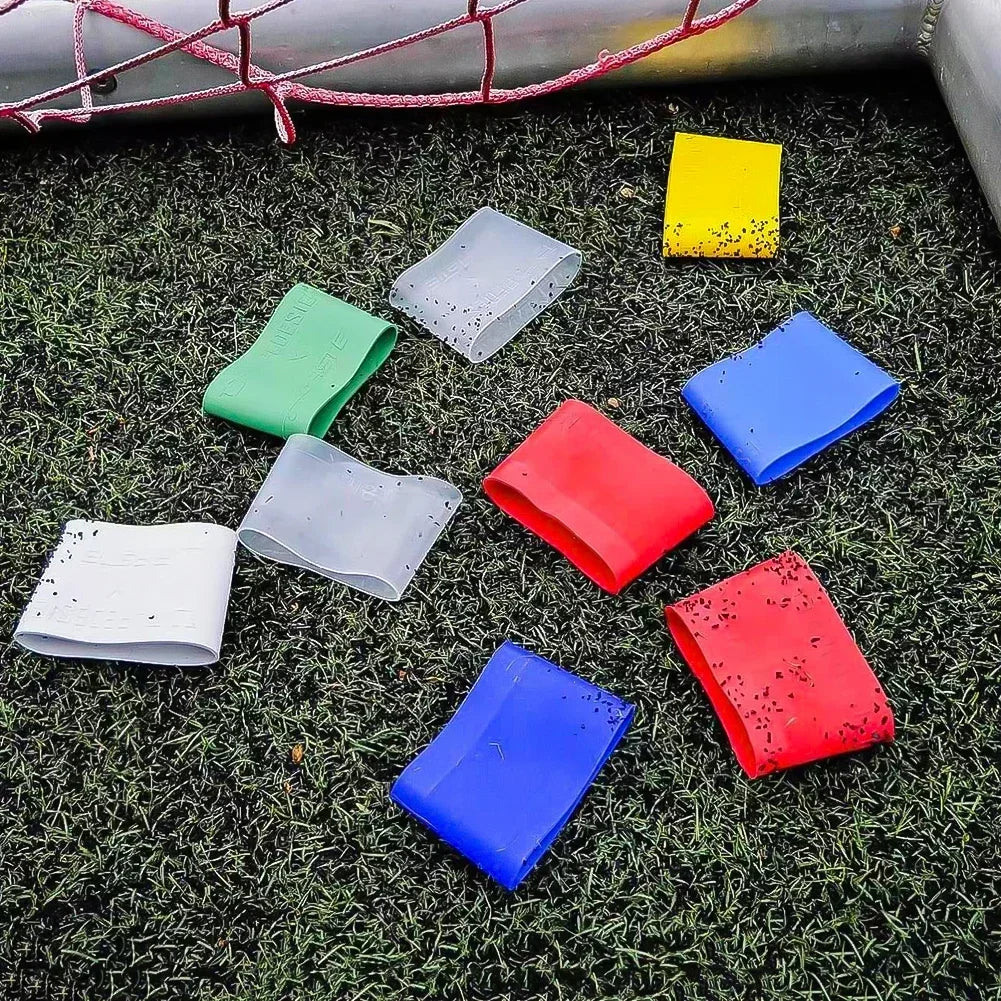 2Pcs Soccer Shin Guard Strap Silicone Leg Band Legging Shin Guard Straps Ankle Guard Football Elastic Silicone Shin Guards
