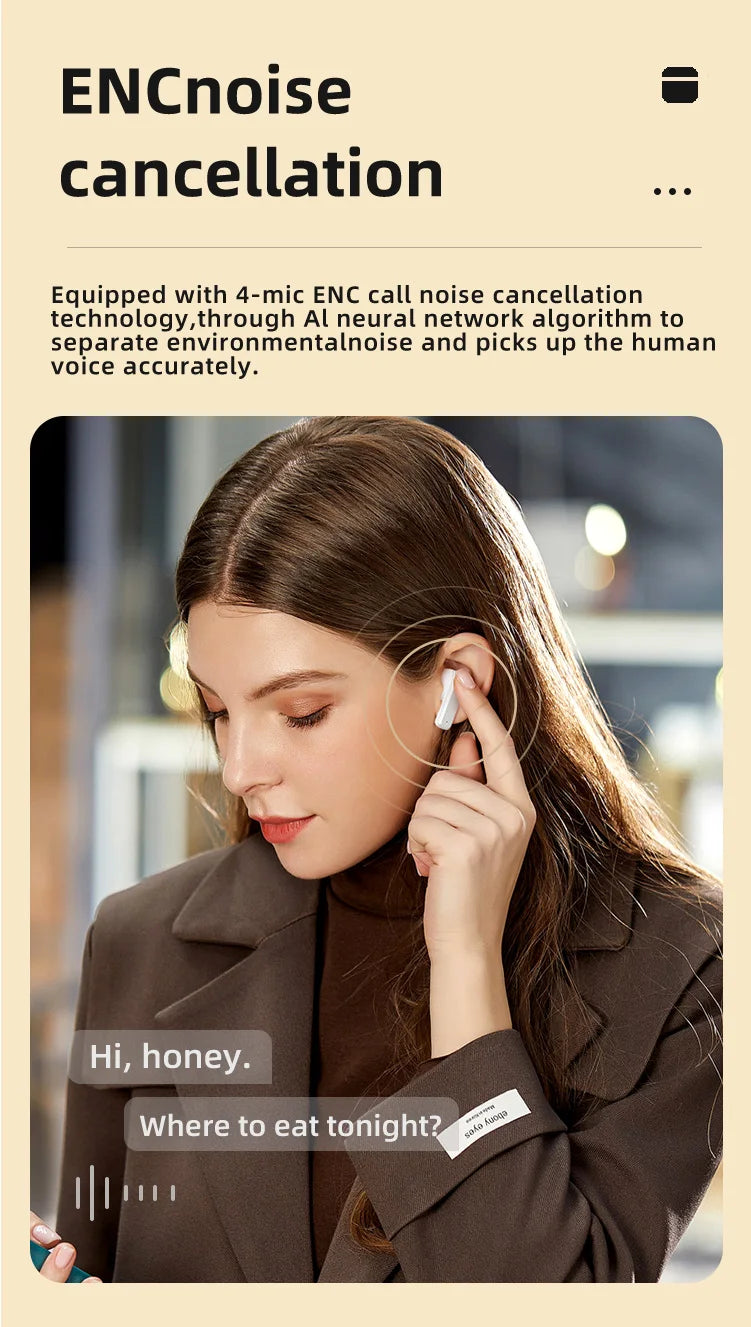 Summit Original Touchscreen ENC Wireless Headset – 2025 Latest Noise-Cancelling Bluetooth Earphones