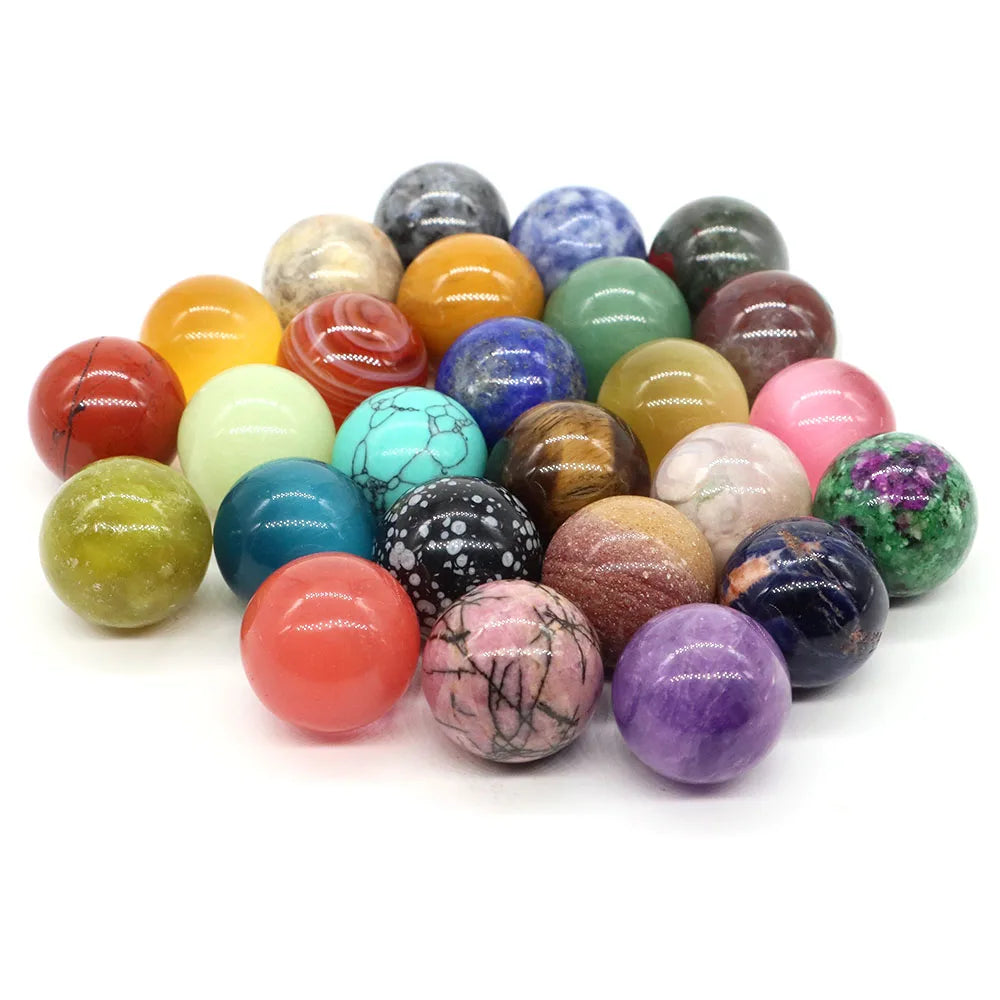 Black Agate Crystal Sphere | 20mm Natural Stone Healing Ball | DIY Jewelry, Meditation & Home Decor | 1–20pcs