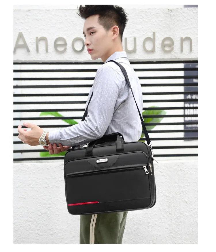 Oxford Cloth Laptop Bags Men Large Capacity Briefcase Business Travel Shoulder Pouch