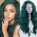 Dark Green Wig Long Curl Wig Synthetic Lace Front Wig Natural Wave Lace Wigs for Women Dailly Use Cosplay Loose Curly Wig Party