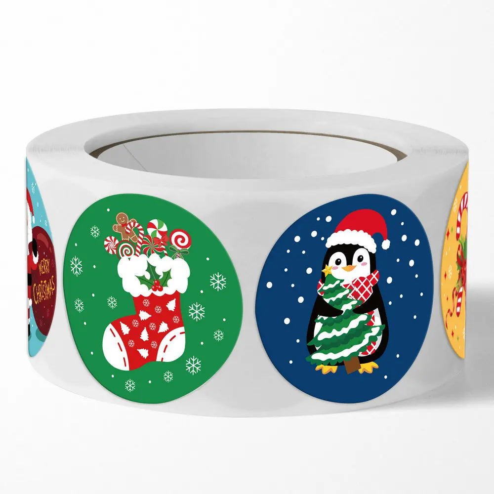 New Christmas stickers high quality self-adhesive gift bags gift boxes birthday tags party stickers Reward Seal sticke