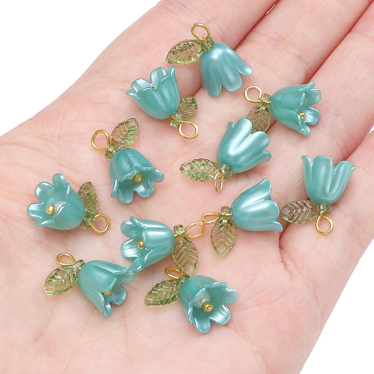 11x14mm 2-10Pcs acrylic lily of the valley flower bud beads plated with colored loose beads, handcrafted DIY making jewelry brac