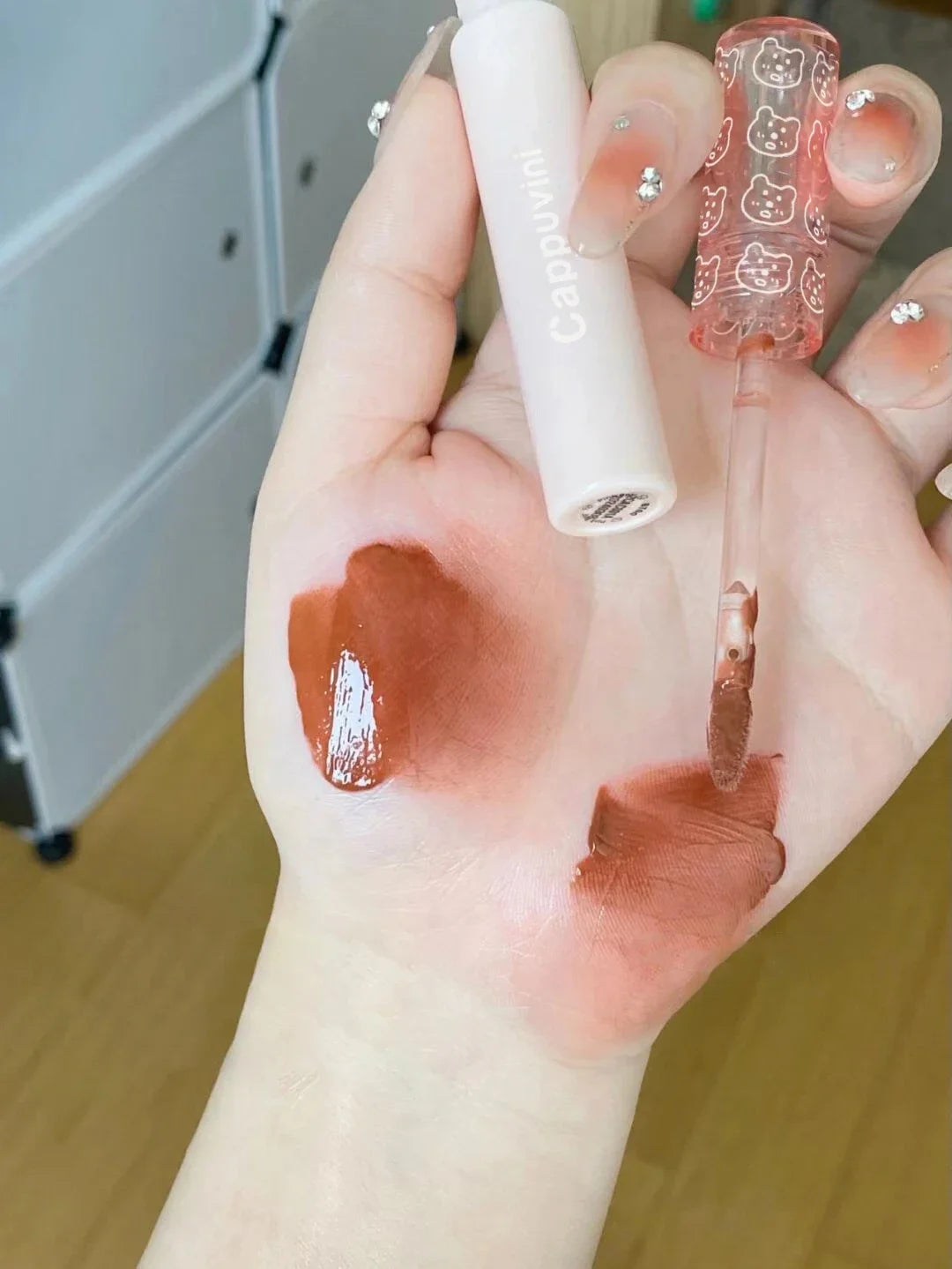 Cherry Pink Mirror Water Lip Gloss Lip Glaze Transparent Glass Lip Oil Waterproof Liquid Lipstick Nude Brown Clear Tint Makeup