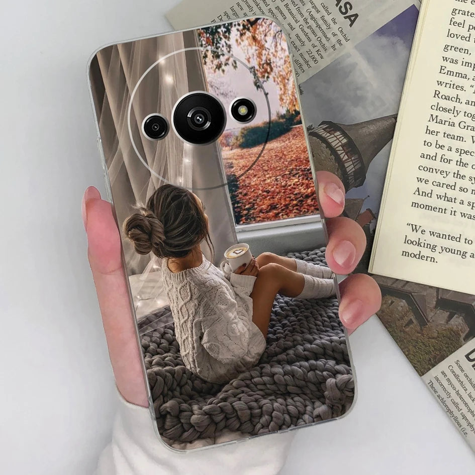 Xiaomi Redmi A3 Phone Case – Butterfly Coloured Drawing Back Cover with Screen Protector