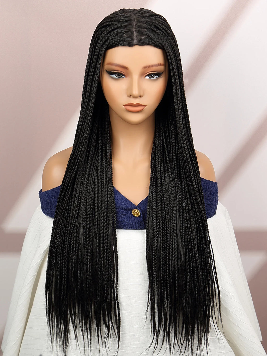 Premium Synthetic Braided Wigs Ombre Colors Protective Style Machine Made Braided Wig 32 inch Long Wigs For Black Women
