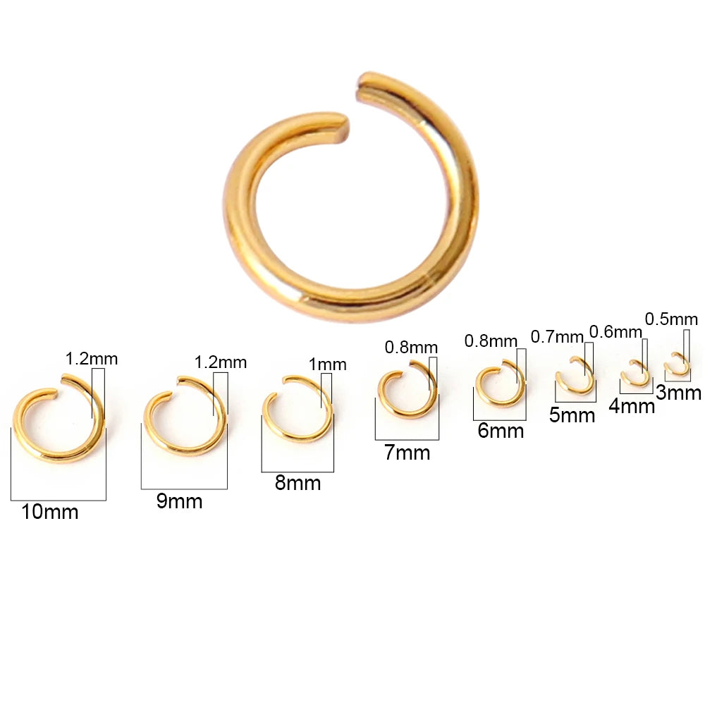 100-200pcs/lot Stainless Steel Open Jump Rings Split Rings Connectors For DIY Jewelry Making Supplies Accessories Wholesale