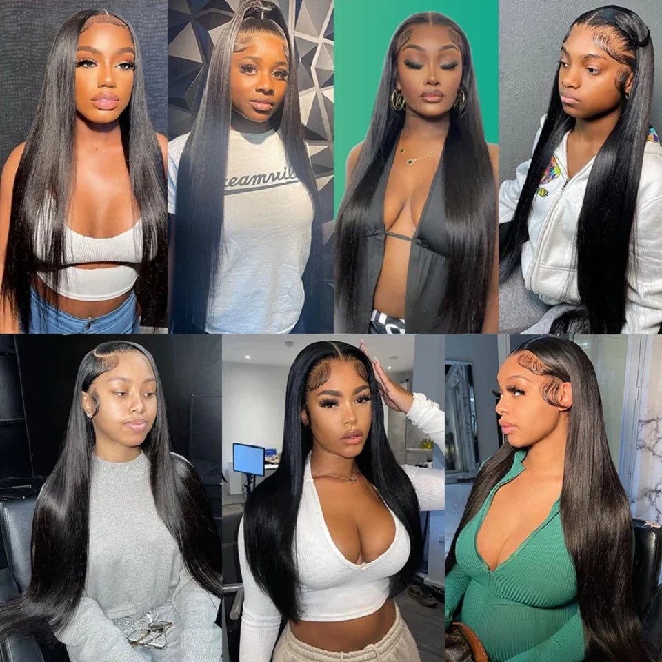 Brazilian 30 40 Inch Raw Virgin Unprocessed Human Hair Extensions Bone Straight Human Hair Weave Bundles 1/3/4 Pcs Double Wefts