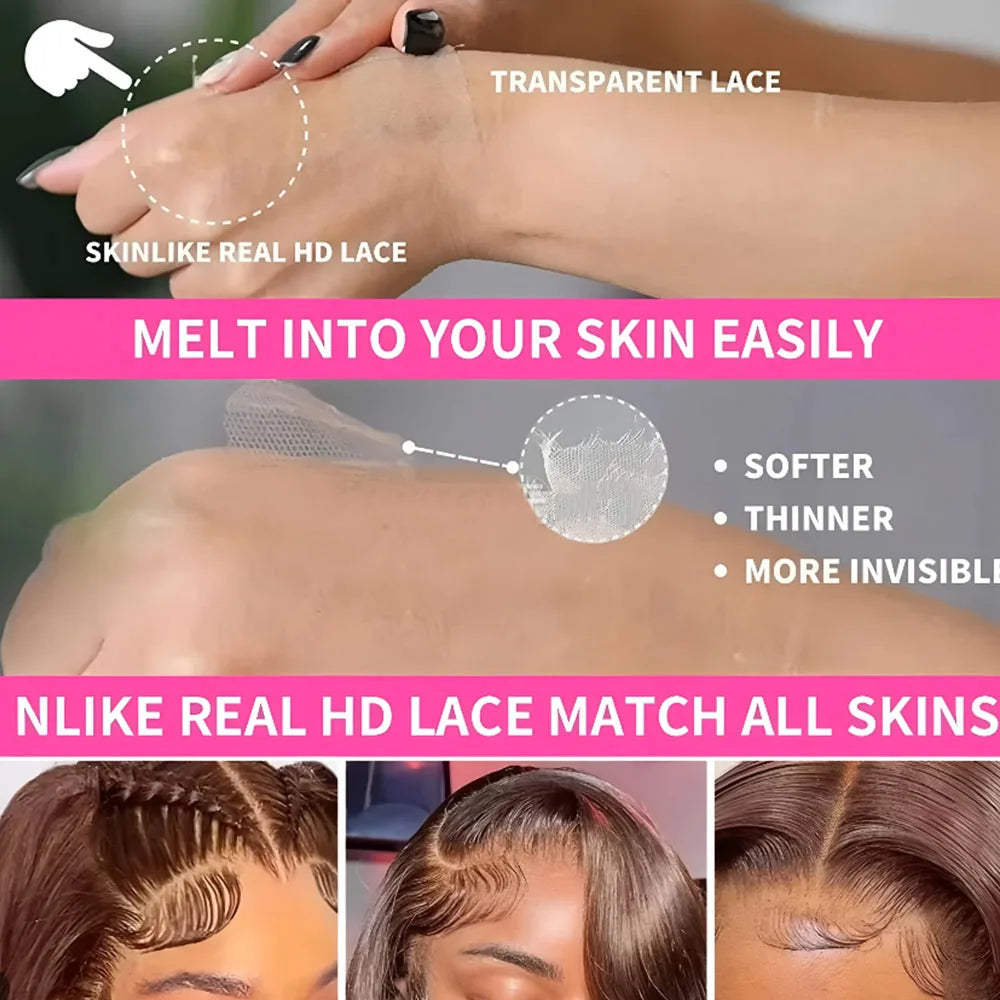 Highlight Colored Straight Lace Front Human Hair Wigs Honey Blonde 13X4 13x6 HD Transparent Lace Frontal Wigs For Black Women