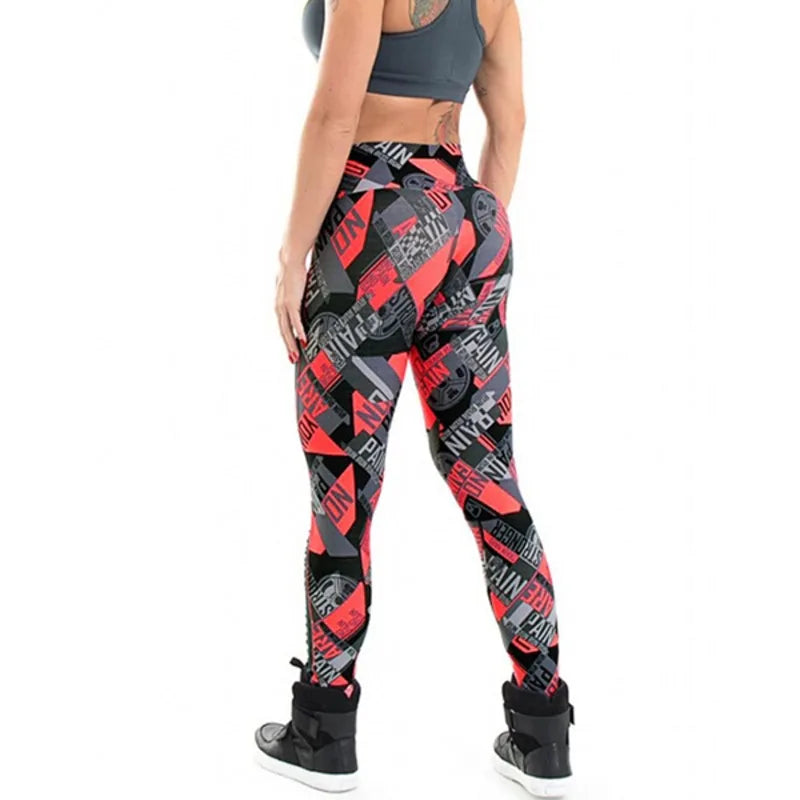 Women's clothing Fashion Wrap Printed Hollow Sports Leggings Printed Wrap Casual Pants Bottoms Sports Pants for Women Black