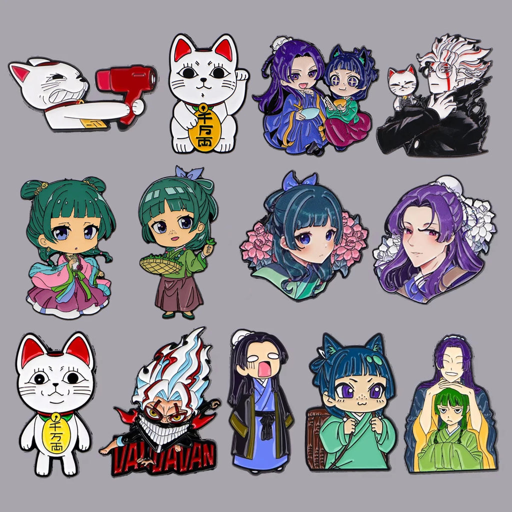 Cute Girls Enamel Pin Anime Characters Brooches on Clothes Badge Bag Clothes Kawaii Cat Lapel Woman Men Jewelry Fans Adults Gift