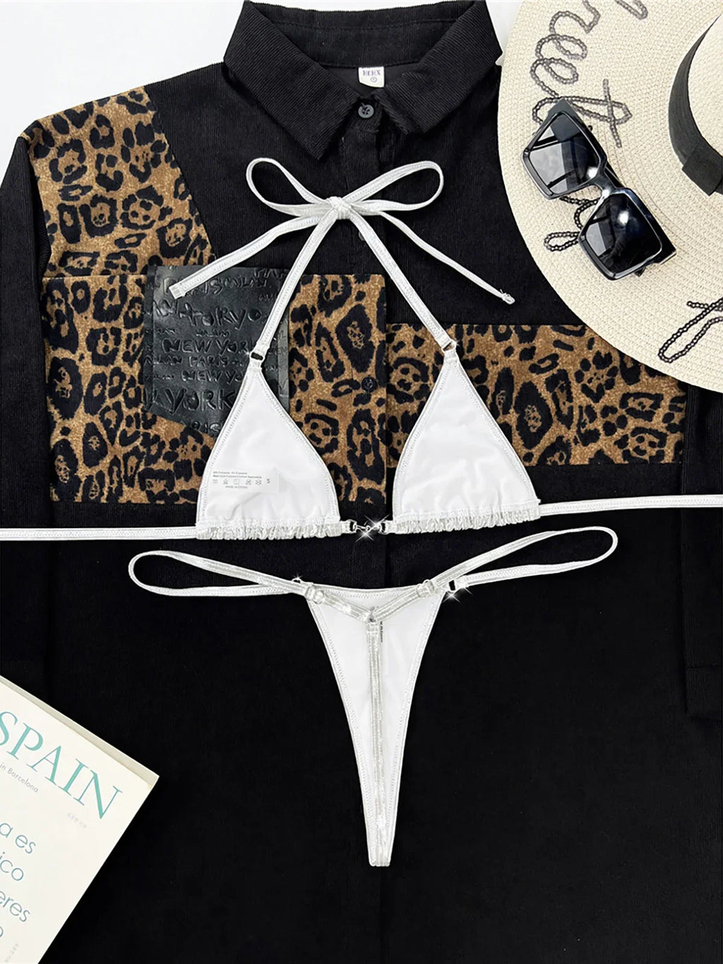 2026 PU Faux Leather Mini Micro Thong Bikini Women Swimwear Female Swimsuit Two-pieces Bikini set Bather Bathing Suit Swim K5280