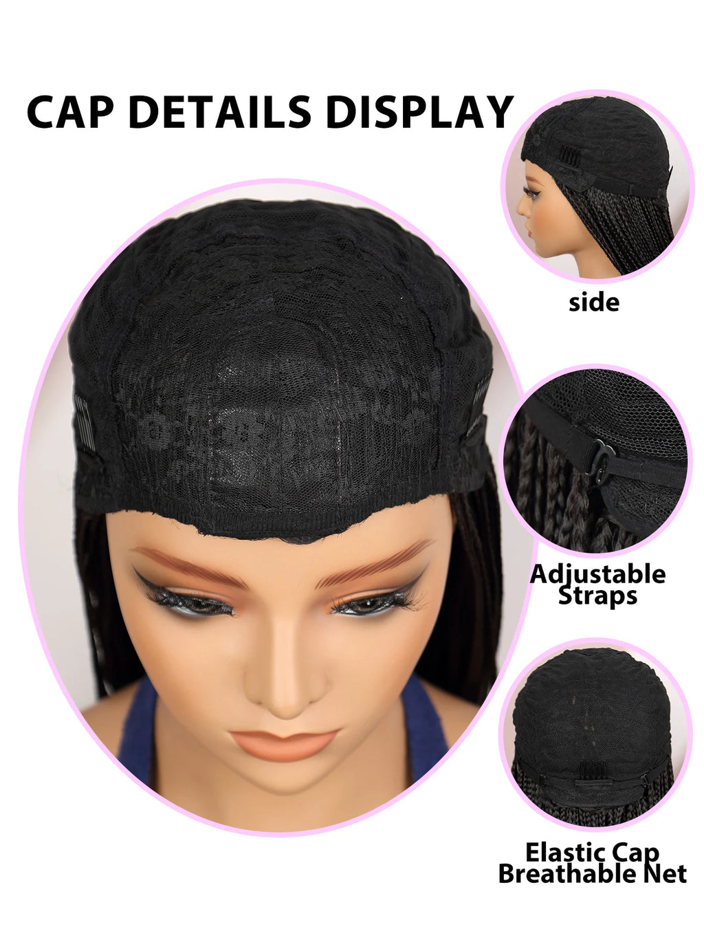 Premium Synthetic Braided Wigs Ombre Colors Protective Style Machine Made Braided Wig 32 inch Long Wigs For Black Women