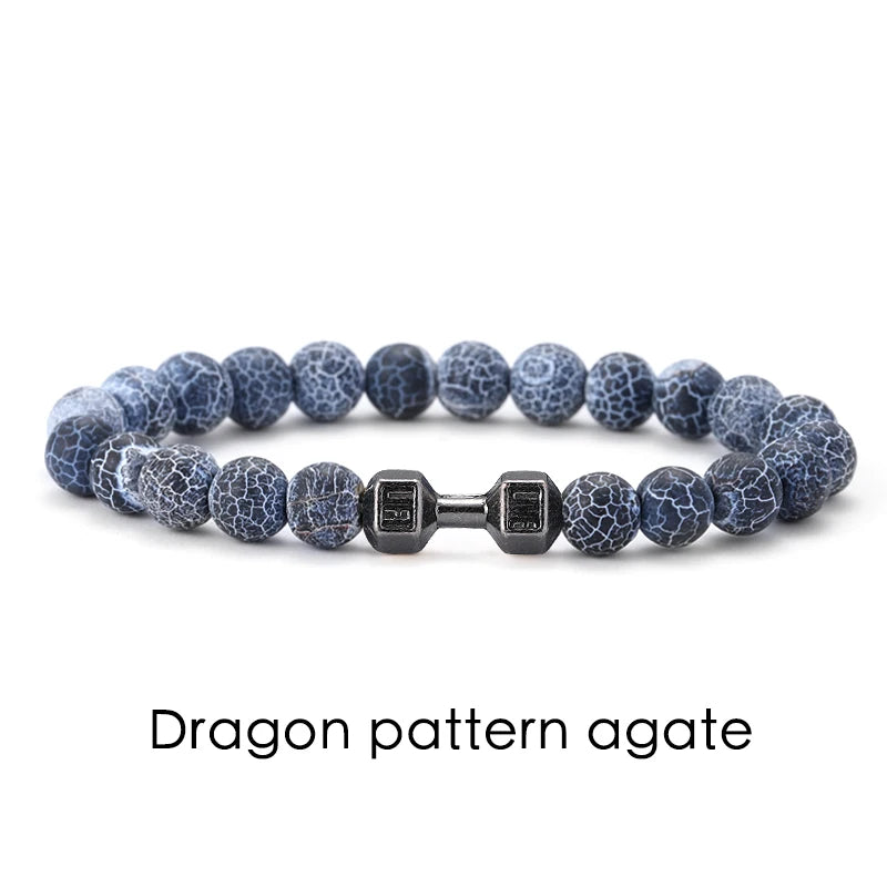Natural Volcanic Stone Bracelet – Matte Black Lava Bead Fitness Bracelet for Men & Women