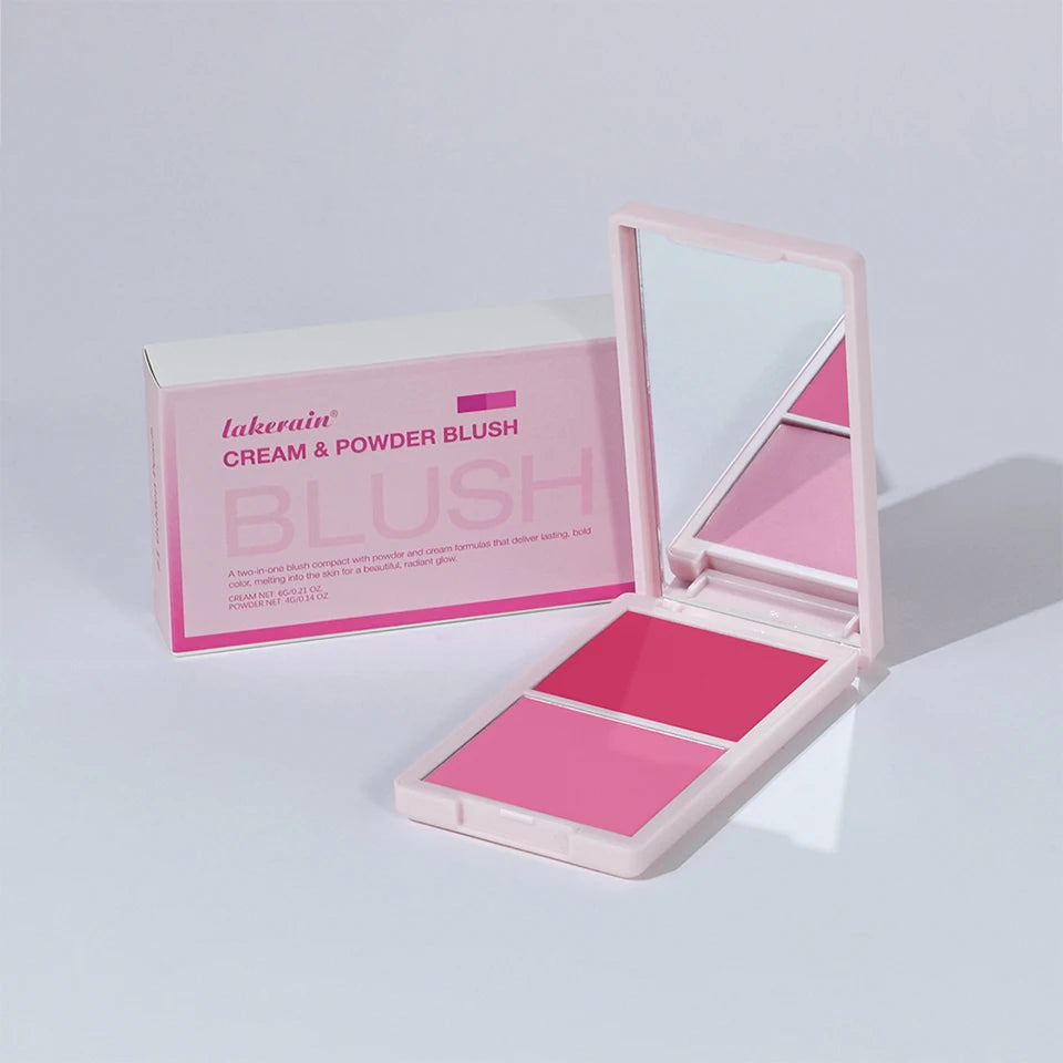 Blush Juvia's Cream Powder Matte Blush Makeup Rose Pan Long-lasting Wearing High Pigment Natural Matte Blush Duo Cosmtics