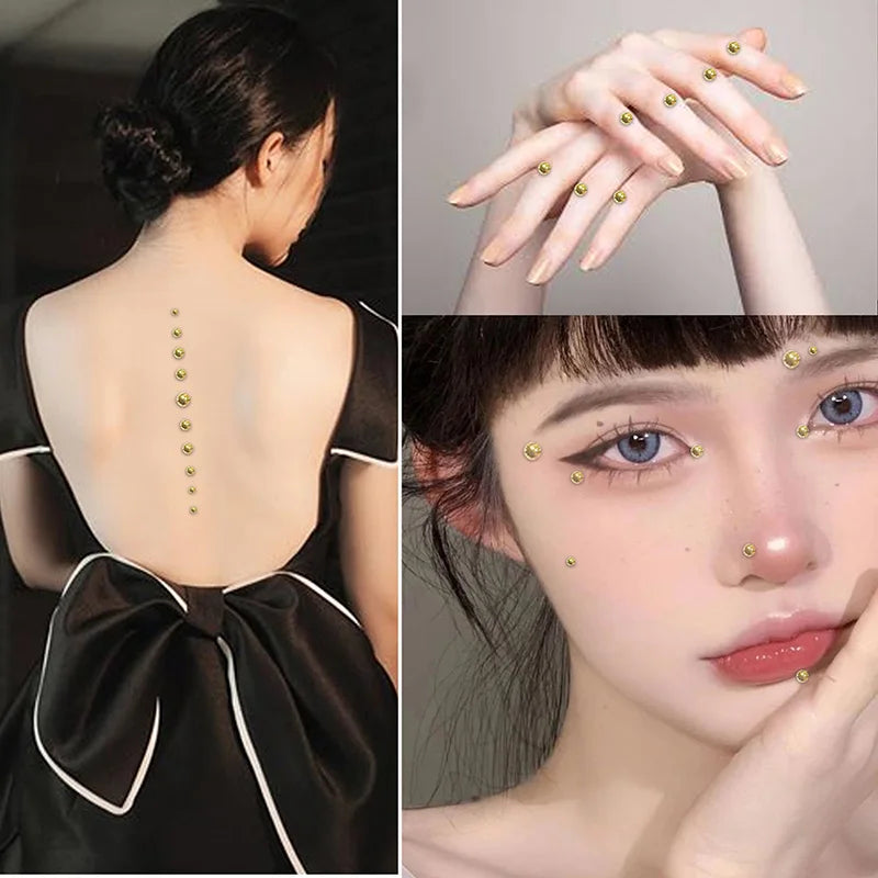 165PCS Non Piercing Lip Nails Sticker Selfadhesive Waterproof Reusable Fake Lip Nail Eyebrow Nose Ring Body Belly Button Jewelry