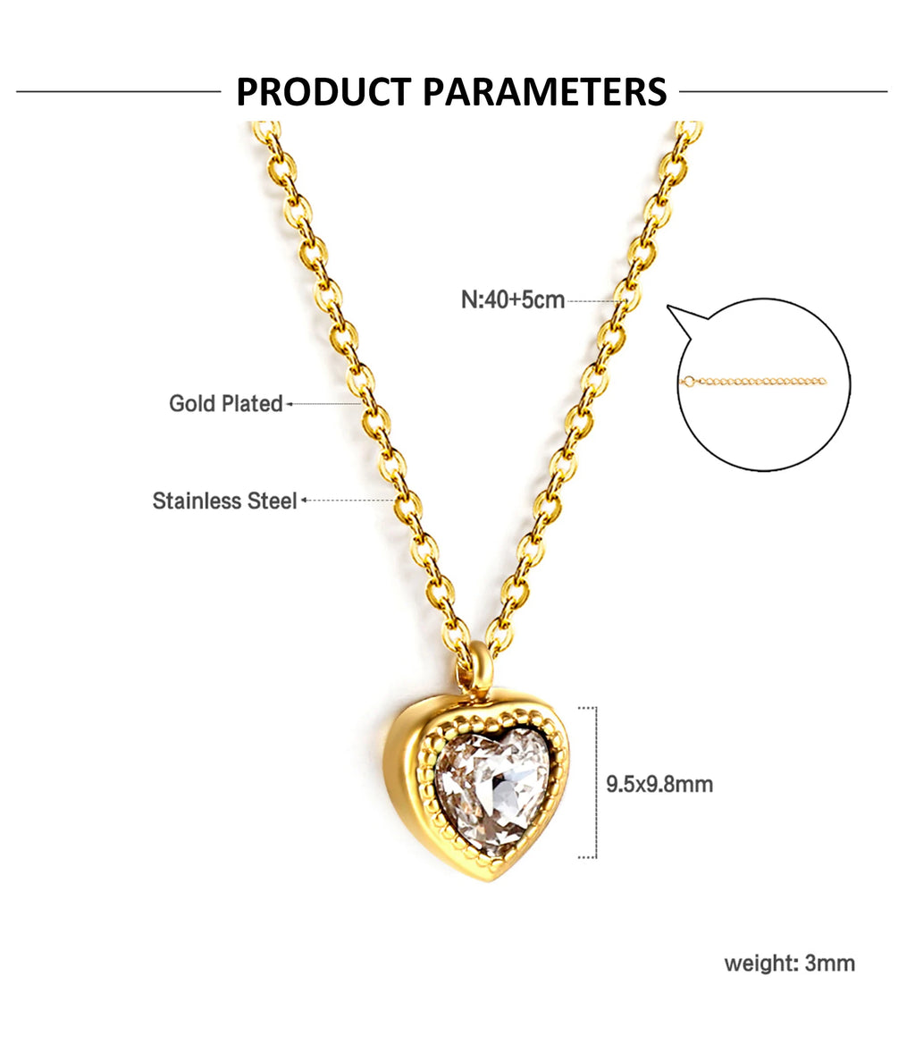 Luxury Heart Zirconia Jewelry Set – Elegant Necklace & Earrings for Women