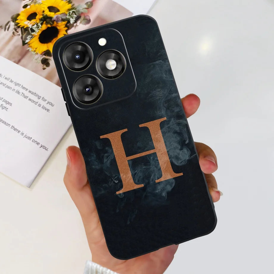 Infinix Smart 8 Phone Case – Soft TPU Silicone Flower & Letter Pattern Cover (6.6")