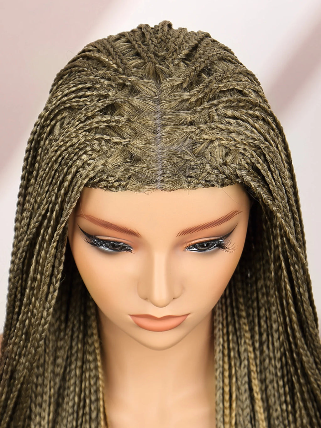 Premium Synthetic Braided Wigs Ombre Colors Protective Style Machine Made Braided Wig 32 inch Long Wigs For Black Women