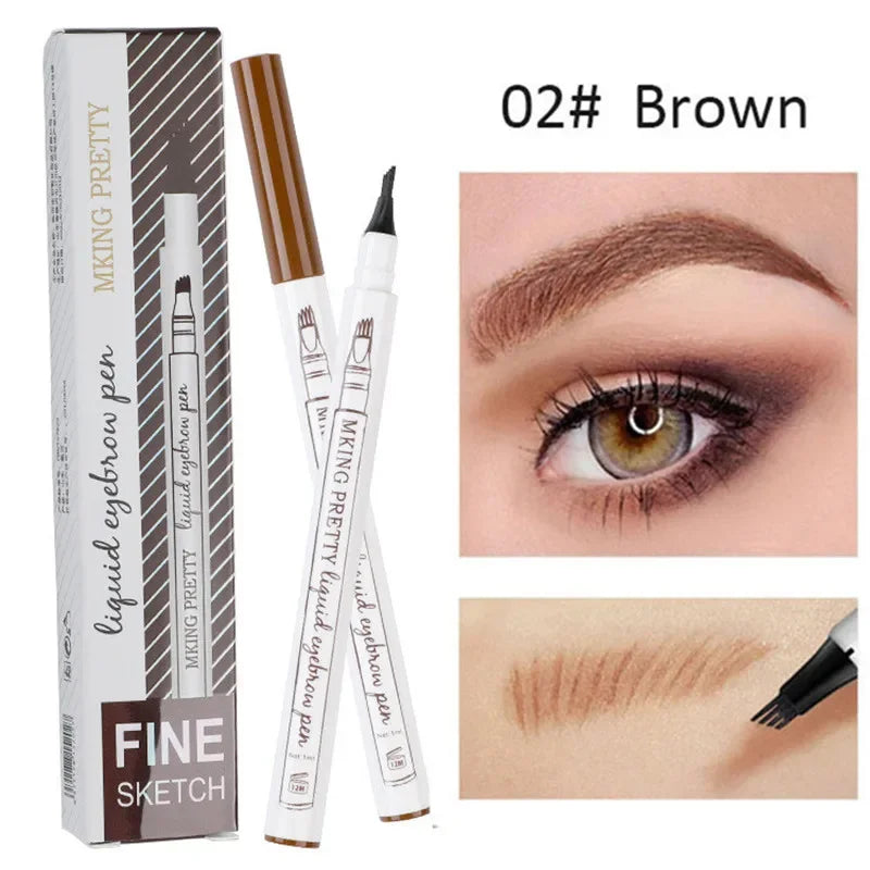 1pc 4 Head Eyebrow Marker Pencil Waterproof Microblading Eyebrow Thin Tattoo Pen Eyebrows Shades Makeup Eye Brow Pencil