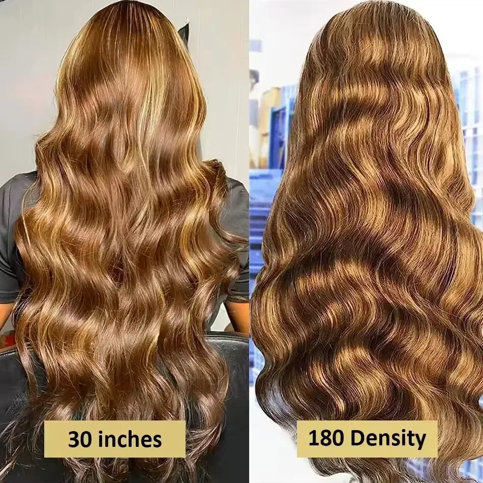 4/27 Blonde Pre Plucked Wigs 13x6 Hd Transparent Body Wave Lace Front Wig Colored Highlight Human Hair Wigs For Women Brazilian