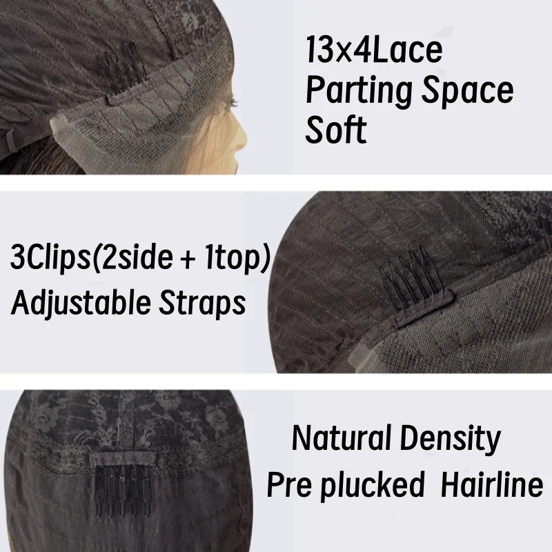 Dark Brown Lace Frontal Wig With Blonde Highlights And Dark Roots Brown Blonde Balayage Heat Friendly Synthetic Wig For Women
