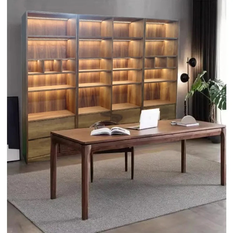 Wooden Bookshelf & Library Storage Cabinet – Bookcase for Living Room & Study