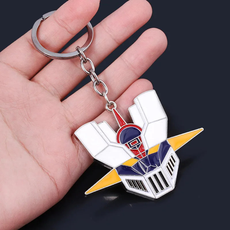 Japanese Comic Mazinger Z Pendant Keychain UFO Liantaisha Robot Grendizer Logo Keyring for Men Car Backpack Jewelry Accessories