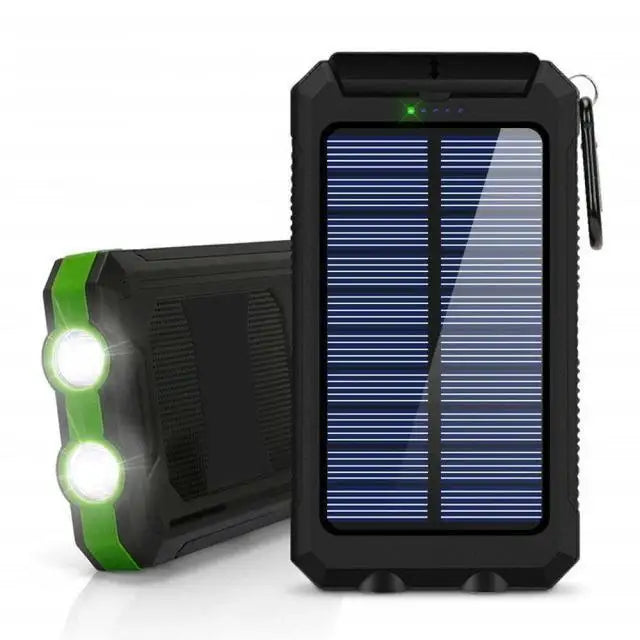 Solar Power Bank – 80000mAh Portable Charger with Strong LED Light for All Smartphones
