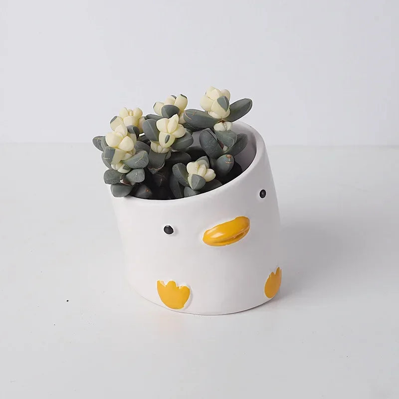 Cartoon Animal Succulent Planter | Cute Ceramic Flower Pot | Desktop Home Decor | 9×9cm