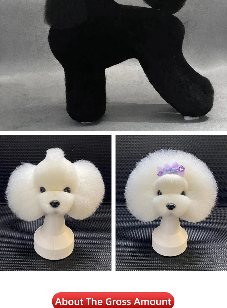Teddy dog pet professional beauty simulation wig model practice special skeleton environmentally friendly PE material scissors