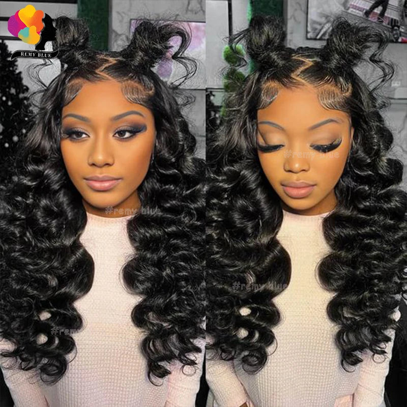 13x6 Loose Deep Wave Lace Front Human Hair Wig Brazilian 13x4 Transparent Lace Frontal Wigs for Black Women Curly Human Hair Wig